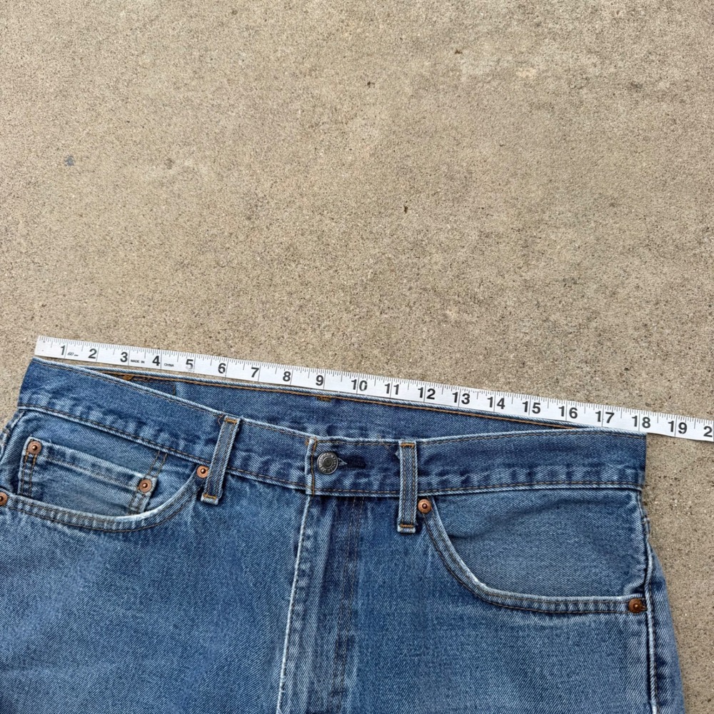 LEVI'S | Mens 505 Jeans 36W x 30L Blue Streetwear Y2K Distressed Denim - Picture 9 of 10